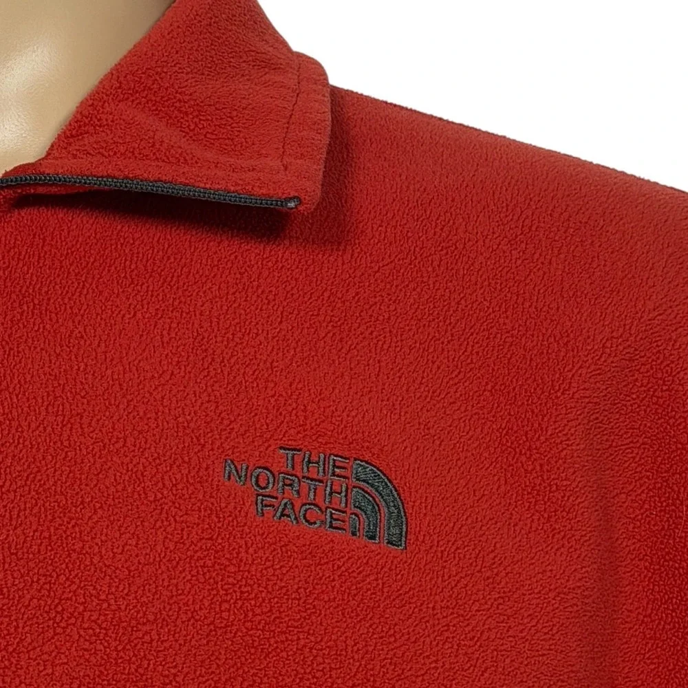 The North Face Men's XL Red Fleece Quarter Zip Pullover Sweater Jacket